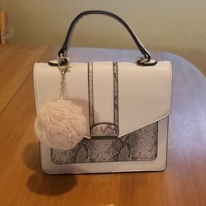 Pink & Grey Hand Purse Snake print